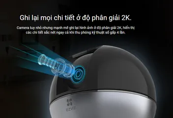 Camera Wifi Không Dây Ezviz C6W 4MP 2K Quay Quét 360 Độ - Giám Sát Thông Minh Hình Ảnh Sắc Nét