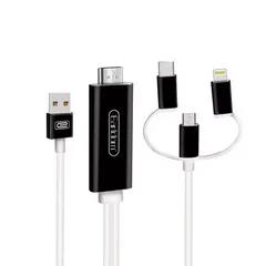 Cáp HDMI 3 đầu Earldom W13 4K - Chuyển hình ảnh Lightning, Micro, Type-C từ Điện thoại lên Tivi, Màn hình, Máy chiếu
