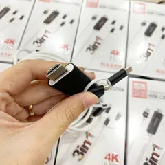 Cáp HDMI 3 đầu Earldom W13 4K - Chuyển hình ảnh Lightning, Micro, Type-C từ Điện thoại lên Tivi, Màn hình, Máy chiếu