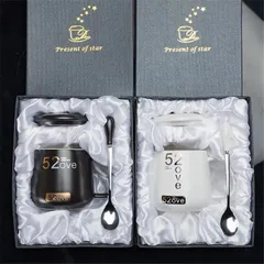 Cốc Gốm Sứ Tình Yêu 52ove Kèm Thìa Inox - Quà Tặng Đặc Biệt Fandom Sáng Tạo Cho Ngày Valentine, Kỷ Niệm, Sinh Nhật