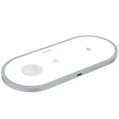 Đế sạc nhanh không dây 3in1 Hoco CW24 - Sạc đồng thời điện thoại, Apple Watch và Airpod, công suất 10W, thiết kế hiện đại, tiện lợi.