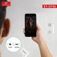 Jack chuyển 2in1 Earldom ET-OT46 - Hỗ trợ đàm thoại với cổng Lightning và AUX 3.5mm - Thiết bị tiện ích cho iPhone và tai nghe