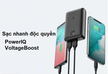 Pin Sạc Dự Phòng Anker A1223 PowerCore Select 10000mAh - Thiết Kế Nhỏ Gọn, Công Nghệ Sạc Nhanh PowerIQ 2.0, 2 Cổng USB