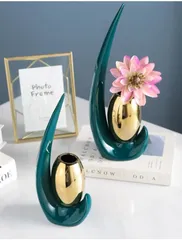 Set 2 Lọ Hoa Sứ Xanh Ngọc Bích Trang Trí Để Bàn - Kiểu Dáng Thanh Mảnh Sang Trọng, Quà Tặng Độc Đáo