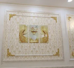 Set 3 Tranh Canvas Đôi Công Hoàng Kim - Trang Trí Tường Sang Trọng, Kích Thước Đa Dạng cho Phòng Khách và Văn Phòng