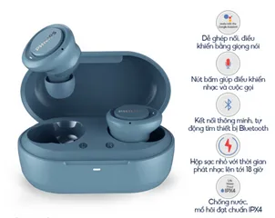 Tai Nghe Bluetooth Philips TAT1215BL/97 - Chống Nước, Âm Thanh Chất Lượng, Thời Gian Sử Dụng 18 Giờ, Hàng Chính Hãng