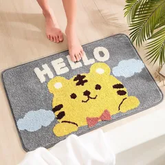 Thảm Lau Chân Lông Cừu 3D Thời Trang - Chống Trơn Trượt, Dày 40x60cm, Hình Thú Xinh Xắn - Thảm Chùi Chân Chất Lượng Cao