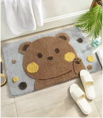 Thảm Lau Chân Lông Cừu 3D Thời Trang - Chống Trơn Trượt, Dày 40x60cm, Hình Thú Xinh Xắn - Thảm Chùi Chân Chất Lượng Cao