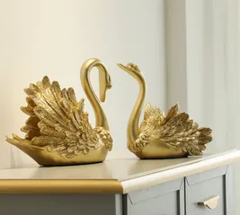 Tượng Decor Cặp Đôi Thiên Nga Cao Cấp - Trang Trí Phòng Khách Sang Trọng, Ý Nghĩa Biểu Tượng Tình Yêu, Chất Liệu Bền Đẹp