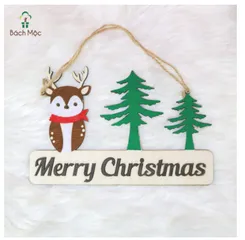 Bảng Gỗ Treo Tường Bách Mộc Chủ Đề Noel - Trang Trí Giáng Sinh Độc Đáo Cho Phòng Khách, Phòng Đọc Sách, Cửa Hàng