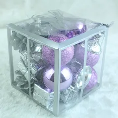 Hộp 20 Món Phụ Kiện Trang Trí Noel Tím - Quả Châu, Quả Thông, Chuông Đẹp Cho Không Gian Giáng Sinh Rực Rỡ