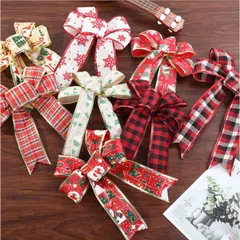 Set 3 Nơ Trang Trí Noel - Hình Hình Phù Hợp Dự Tiệc, Giáng Sinh, Lễ Hội, Vải Cao Cấp, Phụ Kiện Decor Nhà Cửa