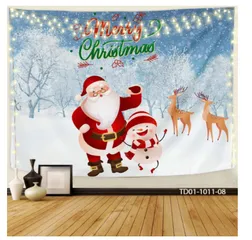 Tranh Vải 3D Cao Cấp Treo Tường Noel - Hình Ảnh Sắc Nét, Tặng Móc Treo và Miếng Dán, Trang Trí Nhà Cửa Lung Linh