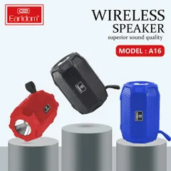 Loa Bluetooth Earldom A16 Tích Hợp Đèn Pin 2 Trong 1 - Âm Thanh Mạnh Mẽ, Thích Hợp Đi Ngoài Trời, Picnic, Tổ Chức Tiệc