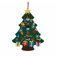 Cây Thông Noel Dán Tường Vải Dạ Đẹp - Trang Trí Giáng Sinh 110x70cm, Phụ Kiện 25 Món, Tiết Kiệm Không Gian