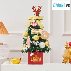Cây thông Noel để bàn 45cm với đèn LED và phụ kiện trang trí - Tạo không khí Giáng Sinh ấm áp cho không gian sống