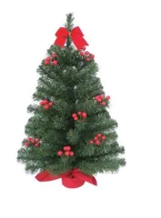 Cây Thông Noel Mini Để Bàn 60cm Với 3 Lá + Đèn LED 8m - Trang Trí Giáng Sinh Siêu Đẹp, Sang Trọng