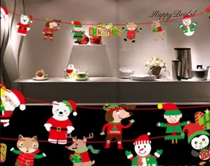 Combo 2 Dây Treo Trang Trí Giáng Sinh 3m - Họa Tiết Ông Già Noel và người Tuyết Dễ Thương cho Mùa Lễ Hội Ấm Áp