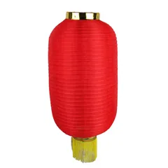 Combo 3 Đèn Lồng Vải Hình Trụ Nhiều Màu Có Tua Đuôi Vàng - Trang Trí Tết Bằng Vải Cotton Chống Thấm Nước, Khung Thép Chắc Chắn