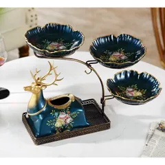 Khay Đựng Bánh Kẹo 3 Tầng Gốm Sứ - Hộp Giấy Phong Cách Bắc Âu Sang Trọng Cho Nội Thất Hiện Đại