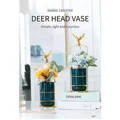 Ống Cắm Đũa Đơn Viền Vàng Khung Hợp Kim Đầu Hươu - Trang Trí Nhà Bếp Sang Trọng, Gọn Gàng, Đựng Đũa, Thìa Cao Cấp