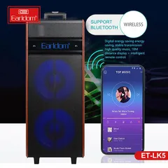Loa Kéo Di Động Earldom ET-LK5 - Bluetooth V5.0, Kèm 2 Mic Không Dây, Âm Thanh Sống Động, Chuyên Dụng Karaoke và Tiệc Tùng