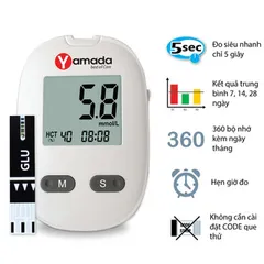 Máy Đo Đường Huyết Yamada Cảm Ứng Thông Minh - Trợ Lý Ảo Hỗ Trợ Tiếng Việt, Que Thử Công Nghệ Cao, Kết Quả Chính Xác