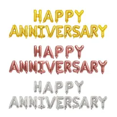 Set Bóng Happy Anniversary với Rèm Kim Tuyến - Trang Trí Sinh Nhật Lãng Mạn, Màu Rose Gold, Bộ Quà Tặng Dễ Thương