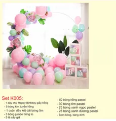 Set Bóng Trang Trí Sinh Nhật Cho Bé Khung Tròn Màu Pastel - Không Gian Tiệc Tùng Ấm Áp và Đặc Biệt
