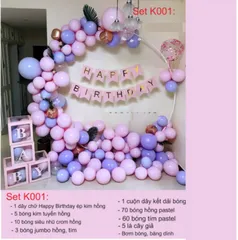 Set Bóng Trang Trí Sinh Nhật Cho Bé Khung Tròn Màu Pastel - Không Gian Tiệc Tùng Ấm Áp và Đặc Biệt