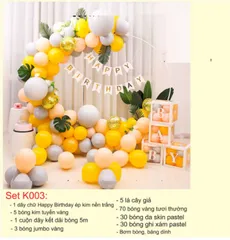 Set Bóng Trang Trí Sinh Nhật Cho Bé Khung Tròn Màu Pastel - Không Gian Tiệc Tùng Ấm Áp và Đặc Biệt
