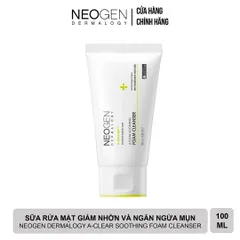 Sữa Rửa Mặt Neogen Dermalogy A-Clear Aid Soothing Foam Cleanser 100ml - Giải Pháp Dưỡng Ẩm và Ngăn Ngừa Mụn Cho Da Nhạy Cảm