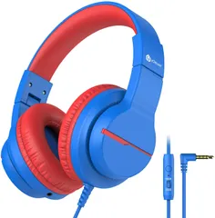 Tai nghe iClever IC-HS19 cho trẻ em - Âm thanh chất lượng, thiết kế gọn nhẹ, có micro hỗ trợ học trực tuyến, màu xanh và tím
