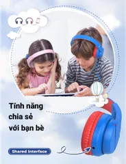 Tai nghe iClever IC-HS19 cho trẻ em - Âm thanh chất lượng, thiết kế gọn nhẹ, có micro hỗ trợ học trực tuyến, màu xanh và tím