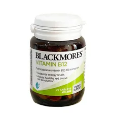 Viên Uống Vitamin B12 Blackmores 100mcg - Hỗ Trợ Sức Khỏe, Giảm Mệt Mỏi, Tăng Cường Năng Lượng, Dành Cho Người Ăn Chay