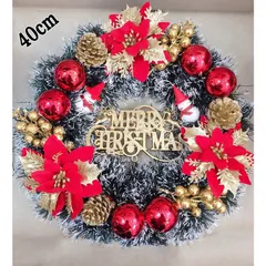 Vòng Nguyệt Quế Trang Trí Noel Giáng Sinh 40cm - Sản Phẩm Thủ Công Chất Lượng Cao với Màu Xanh, Đỏ và Vàng Kim Ấn Tượng