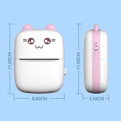 Máy in nhiệt cầm tay Bluetooth mini kèm 3 cuộn giấy in - Thiết bị in ảnh, nhãn dán, nhanh chóng và tiện lợi cho học sinh, sinh viên