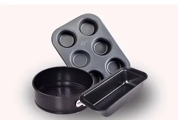 Bộ 3 Khuôn Chống Dính Làm Bánh Mì, Bánh Gato, Cupcake - Dụng Cụ Nấu Ăn Nhà Bếp Chất Liệu Thép Carbon Cao Cấp
