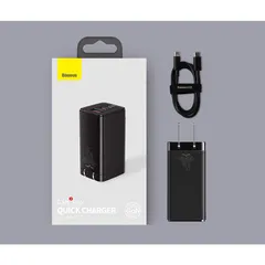 Bộ củ và cáp sạc nhanh Baseus GaN2 Pro QC 65W - Sạc đồng thời 3 thiết bị, công nghệ sạc Quick Charger, tương thích nhiều loại điện thoại