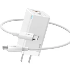 Bộ củ và cáp sạc nhanh Baseus GaN2 Pro QC 65W - Sạc đồng thời 3 thiết bị, công nghệ sạc Quick Charger, tương thích nhiều loại điện thoại