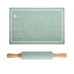 Bộ Dụng Cụ Làm Bánh Chống Dính Silicon - Thảm Nhào Bột & Cán Lăn Bột Đạt Tiêu Chuẩn An Toàn, Dễ Dùng, Chịu Nhiệt Cao
