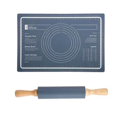 Bộ Dụng Cụ Làm Bánh Chống Dính Silicon - Thảm Nhào Bột & Cán Lăn Bột Đạt Tiêu Chuẩn An Toàn, Dễ Dùng, Chịu Nhiệt Cao