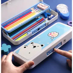 Hộp Bút Học Sinh Đa Năng Khóa Mật Khẩu - Thiết Kế 2 Tầng An Toàn, Chất Liệu Nhựa ABS Bền Chắc, Đồ Dùng Học Tập Tiện Lợi