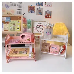 Kệ Nhựa Mini 2 Tầng Để Đồ Đa Năng - Gọn Gàng, Dễ Dàng Lắp Ráp, Trang Trí Bàn Học, Mẫu Nhiều Màu Sắc