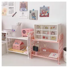 Kệ Nhựa Mini 2 Tầng Để Đồ Đa Năng - Gọn Gàng, Dễ Dàng Lắp Ráp, Trang Trí Bàn Học, Mẫu Nhiều Màu Sắc