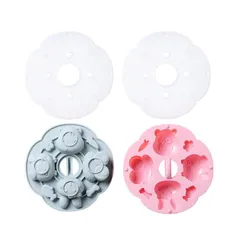 Khuôn Hấp Silicon Có Nắp Đậy - Dụng Cụ Làm Bánh & Đồ Ăn Dặm Cho Bé, Chất Liệu Độ Bền Cao, Thiết Kế Ngộ Nghĩnh