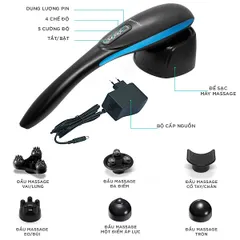 Máy massage cầm tay KINGTECH Lux 900 - Thiết bị trị liệu 6 đầu massage hiệu quả cho sức khỏe và thư giãn