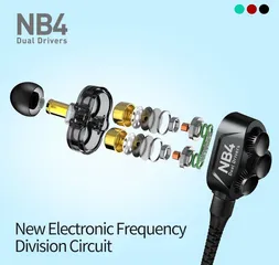 Tai nghe Plextone NB4 có mic - Tai nghe dây cắm AUX 3.5mm với dual driver âm thanh rõ nét, hoàn hảo cho game thủ và người yêu âm nhạc.