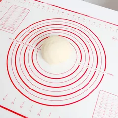Thảm Silicon Đa Chức Năng Làm Bánh Pizza, Bánh Ngọt - Dụng Cụ Cán Bột An Toàn Tiện Nghi, Dễ Dàng Vệ Sinh, Kích Thước 60x40cm