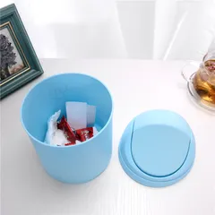Thùng Rác Mini YBS Có Nắp Đậy - Thiết Kế Nhỏ Gọn Để Bàn Văn Phòng, Hộp Đựng Bút Tiện Lợi, 4 Màu Sắc Tùy Chọn
